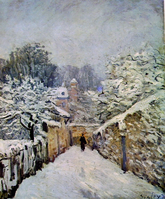 La neve a Louveciennes di Alfred Sisley